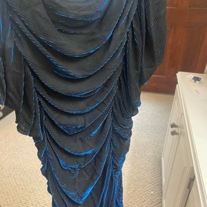 Party dress —black with sparkly blue thread -so flattering !